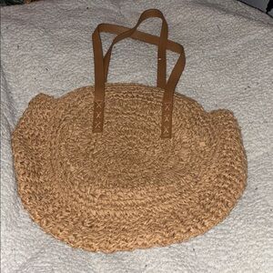 Round Summer Paper Tote Bag